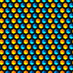 seamless pattern with hexagons and cubes vector image