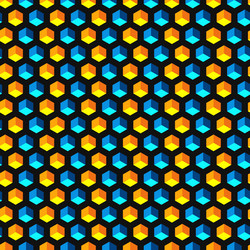 seamless pattern with hexagons and cubes vector