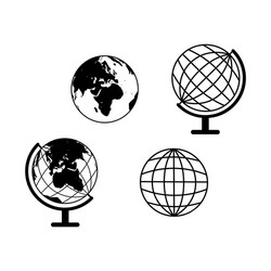 Set globes icons world vector