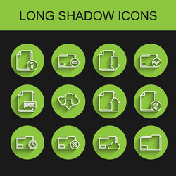 set line document folder with clock delete vector image