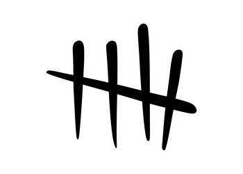 Tally marks to count days in prison vector