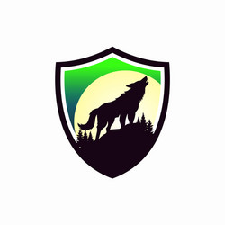 Wolf Shield Logo Vector Image