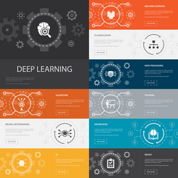 AI & Machine Learning Line Icons - Deep Learning vector image