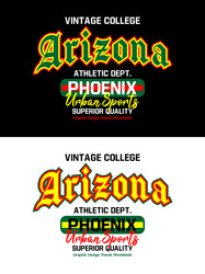 arizona vintage college varsity design vector