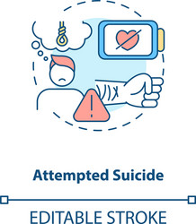 Attempted suicide concept icon vector