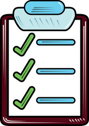 clipboard check mark list icon isolated style vector image