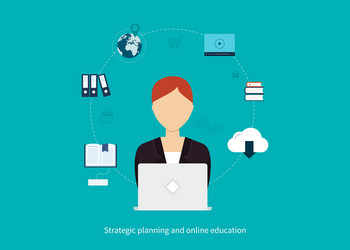 concept of consulting services and e-learning vector image