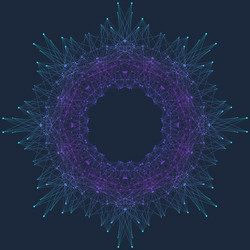 fractal element with connected line and dots vector image
