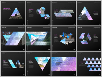 minimal brochure templates with triangular design vector image