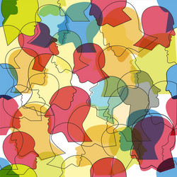 seamless pattern a crowd many different vector image