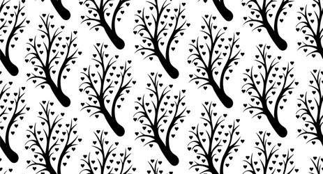 seamless pattern with abstract heart tree vector image
