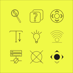 web linear icon set simple outline icons vector image
