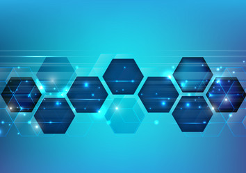 abstract cube hexagon shape background digital vector image