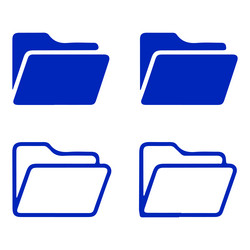 blue open file folder icon set vector image