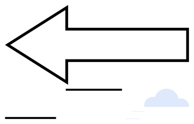 bold left-facing arrow with sharp lines vector image