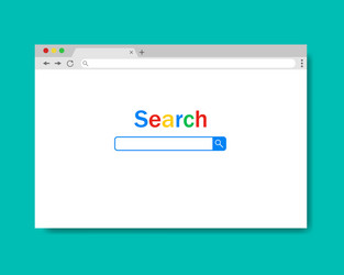 browser web page with search bar chrome vector