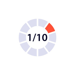 circular progress bar icon showing 1 out vector image