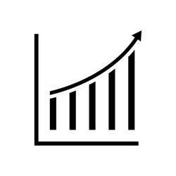 flat graph chart icon symbol vector image