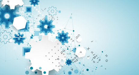 abstract technological background with cogwheels vector image