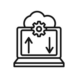 data migration icon mark in filled style vector image