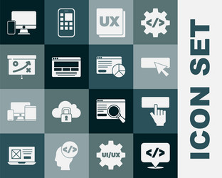 set front end development keyboard ui or ux vector image