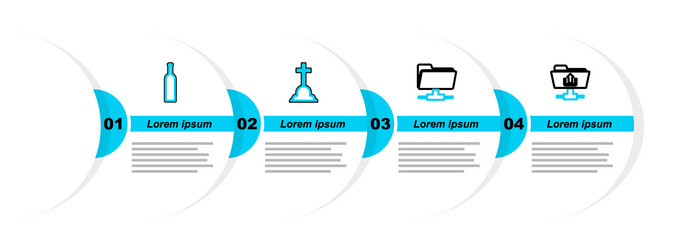 Set line ftp folder upload tombstone with cross vector