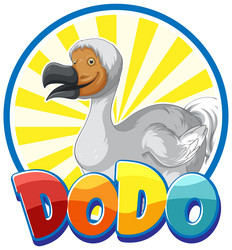 Dodo bird extinction animal cartoon character Vector Image