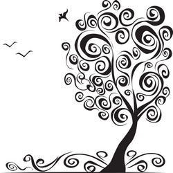 Elegant Tree Branch Motif vector