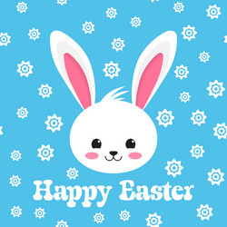 Happy easter rabbit white cute bunny Royalty Free Vector