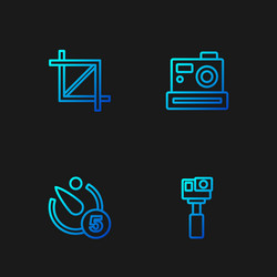 set line action camera timer picture crop vector image