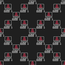 virus on desktop computer seamless pattern vector image