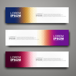 Abstract web banner design template with halftone vector