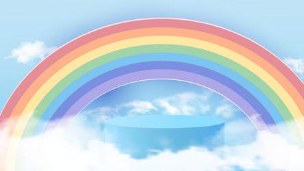 background 3d blue rendering with podium vector image