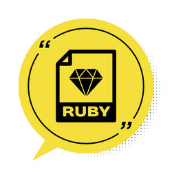 black ruby file document download button vector image