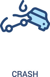 crash concept 2 colored icon simple line element vector image