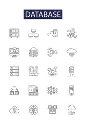 database line icons and signs db storage vector