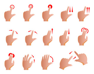 hand cursor touch screen gestures vector