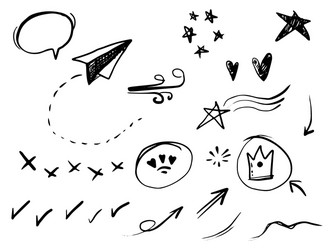 hand drawn set of abstract doodle elements use vector image