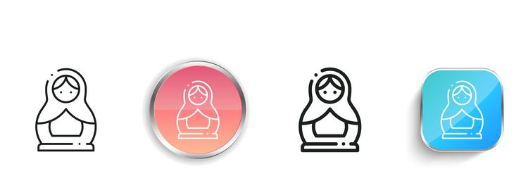 matryoshka icon thin linear regular and button vector image