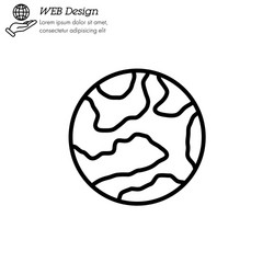 mercury planet icon thin line linear outline vector image
