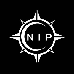 nip abstract monogram shield logo design on black vector