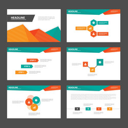 orange green presentation templates infographic vector image