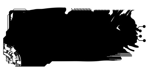 rectangular design clipart in tech style isolated vector image