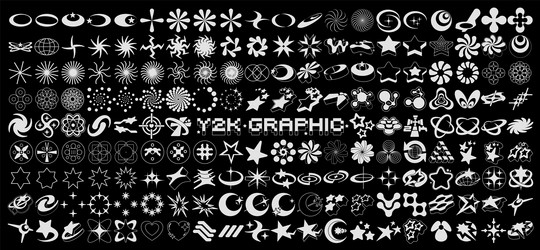 retro y2k star elements universal shapes vector image