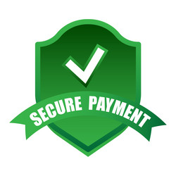 secure payment shield with tick mark icon vector image