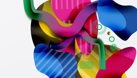 vibrant abstract background overlapping shapes vector image