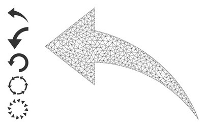 web mesh undo icon with simple pictograms vector image