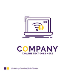 company name logo design for connection error vector image