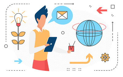 global internet network technology connection vector image