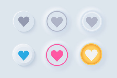 Newmorphic ui like buttons light set vector